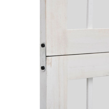 Biombo Separador De 5 Paneles Madera Maciza Paulownia Blanco