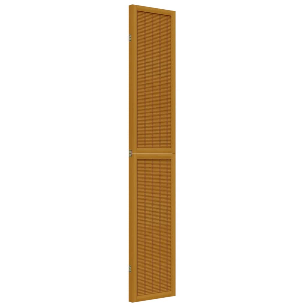 Biombo Separador De 3 Paneles Madera Maciza Paulownia Marrón