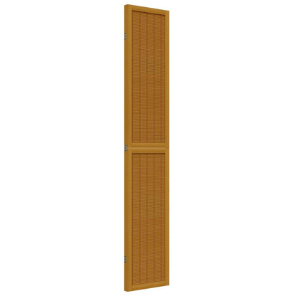 Biombo Separador De 3 Paneles Madera Maciza Paulownia Marrón
