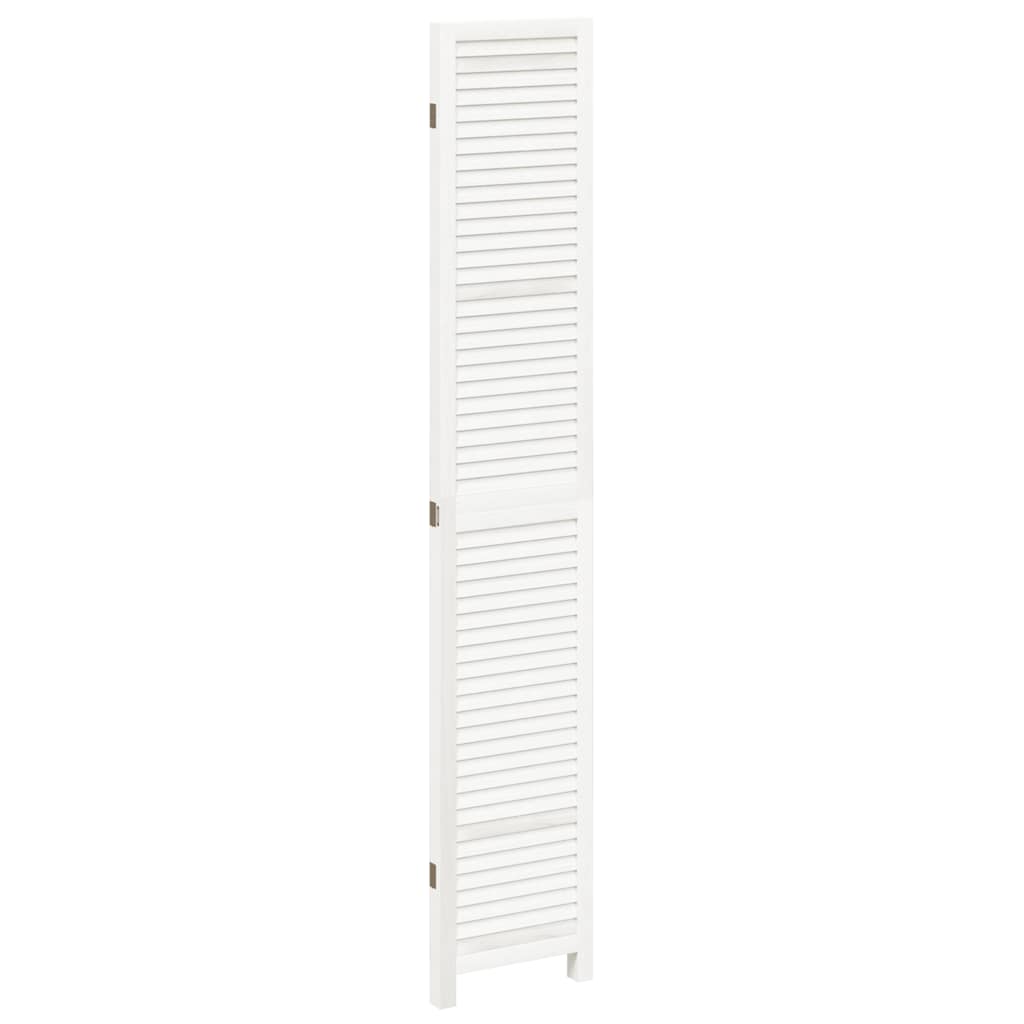 Biombo Separador De 3 Paneles Madera Maciza Paulownia Blanco