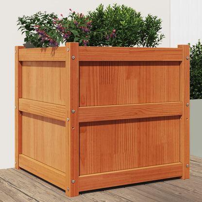 Jardineras De Exterior 2 Uds Madera Maciza De Pino Marrón Cera