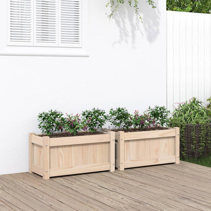 Jardineras De Exterior 2 Uds Madera Maciza De Pino Cera