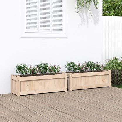 Jardineras De Exterior 2 Unidades Madera Maciza De Pino