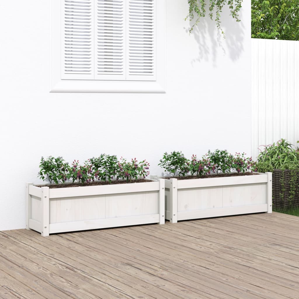 Jardineras De Exterior 2 Unidades Madera Maciza De Pino