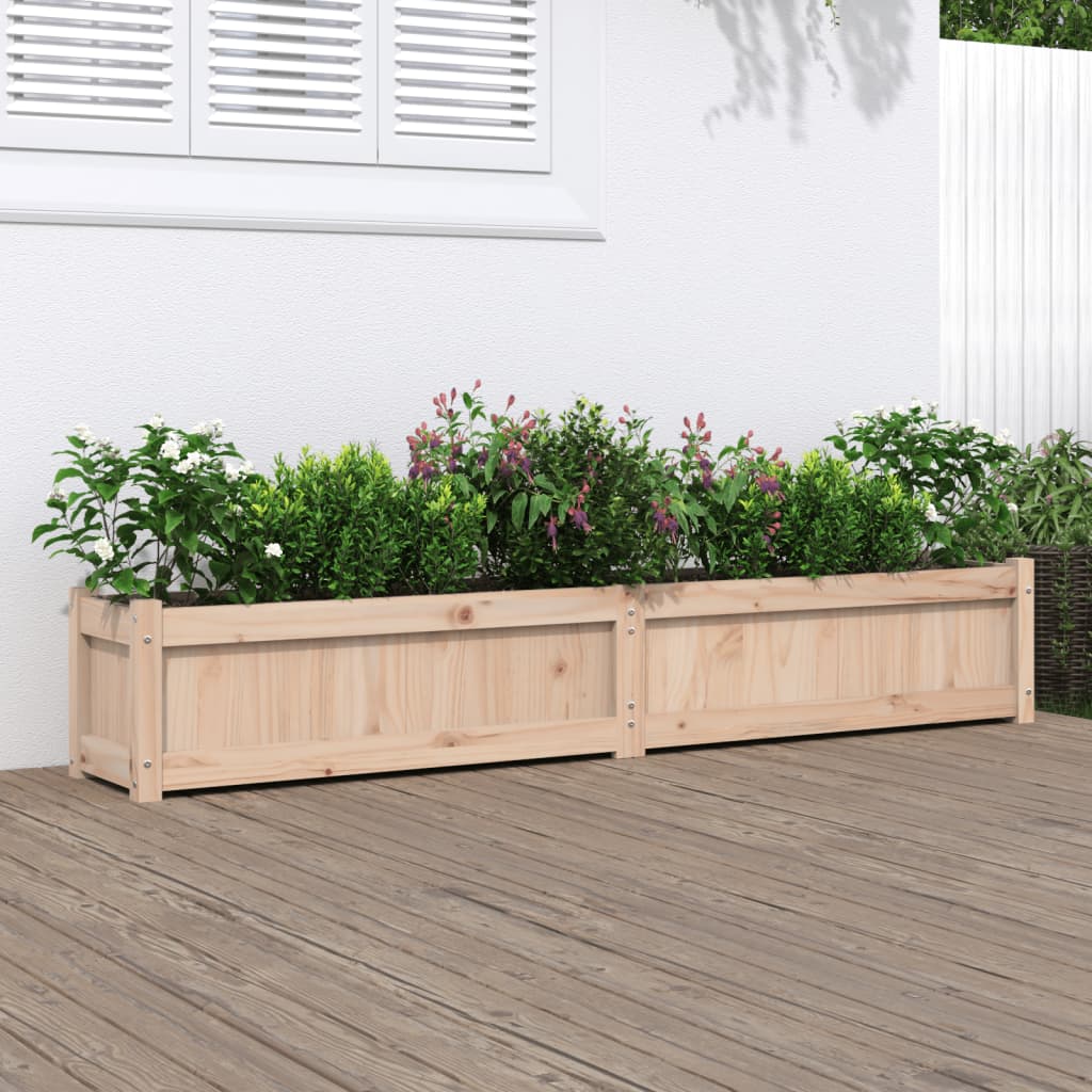 Jardineras De Exterior 2 Uds Madera Maciza De Pino Marrón Cera