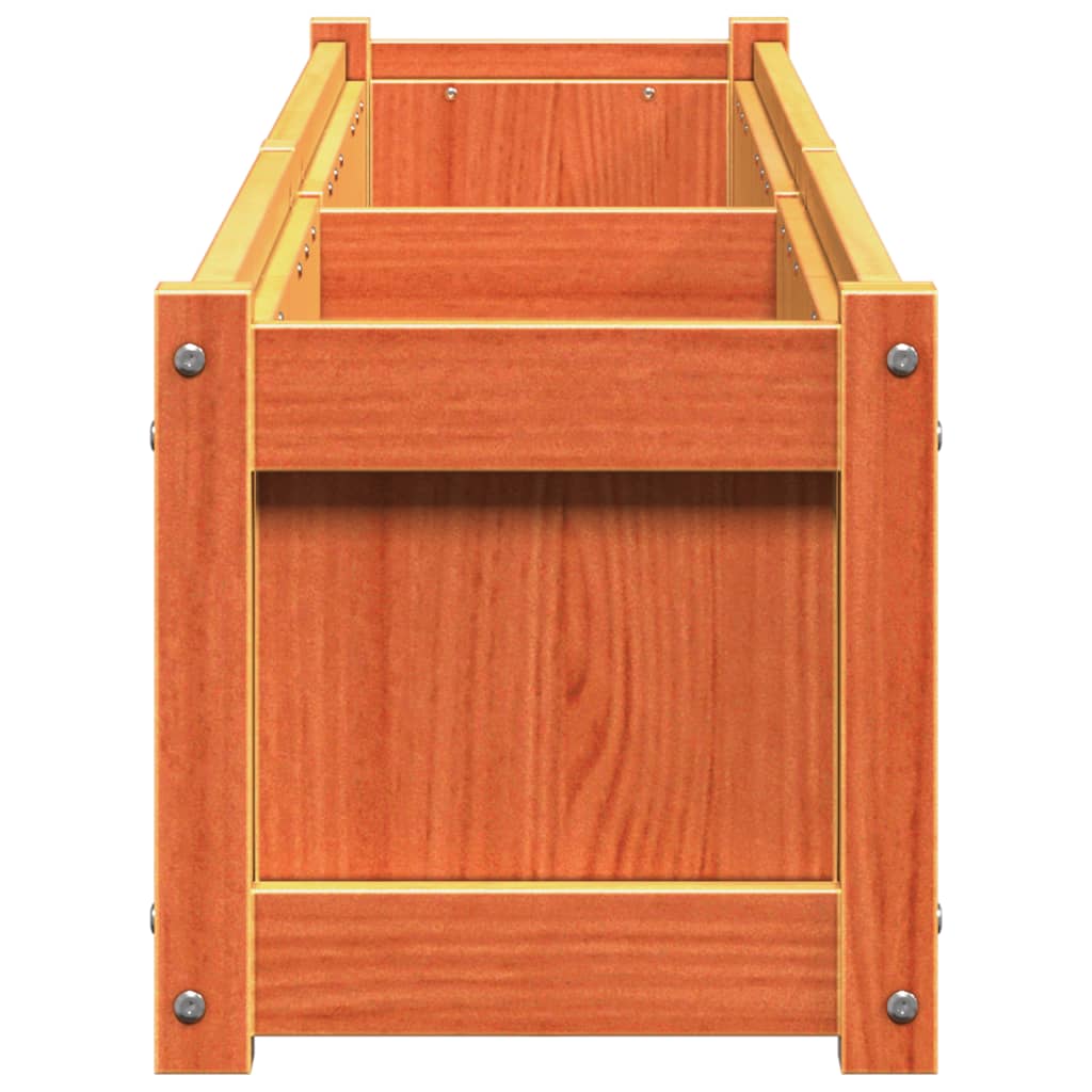 Jardineras De Exterior 2 Uds Madera Maciza De Pino Marrón Cera