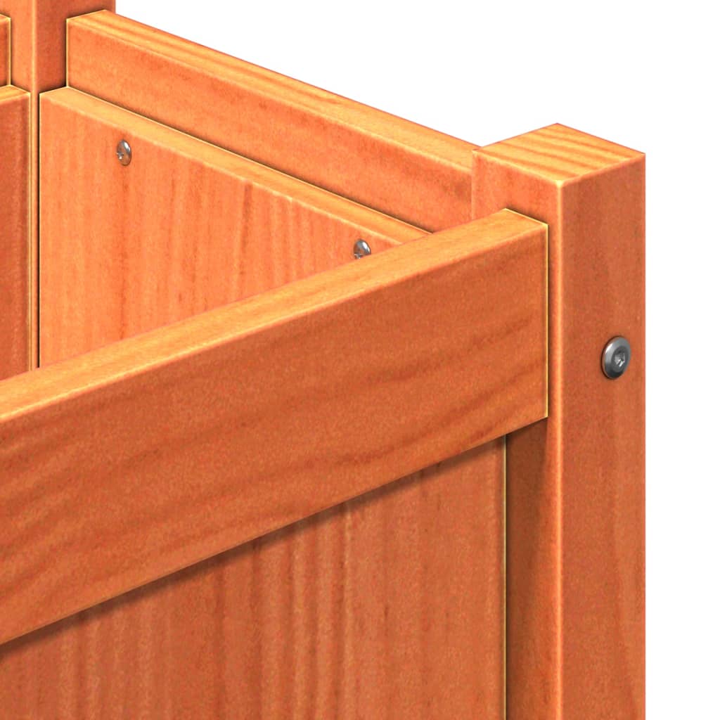 Jardineras De Exterior 2 Uds Madera Maciza De Pino Marrón Cera