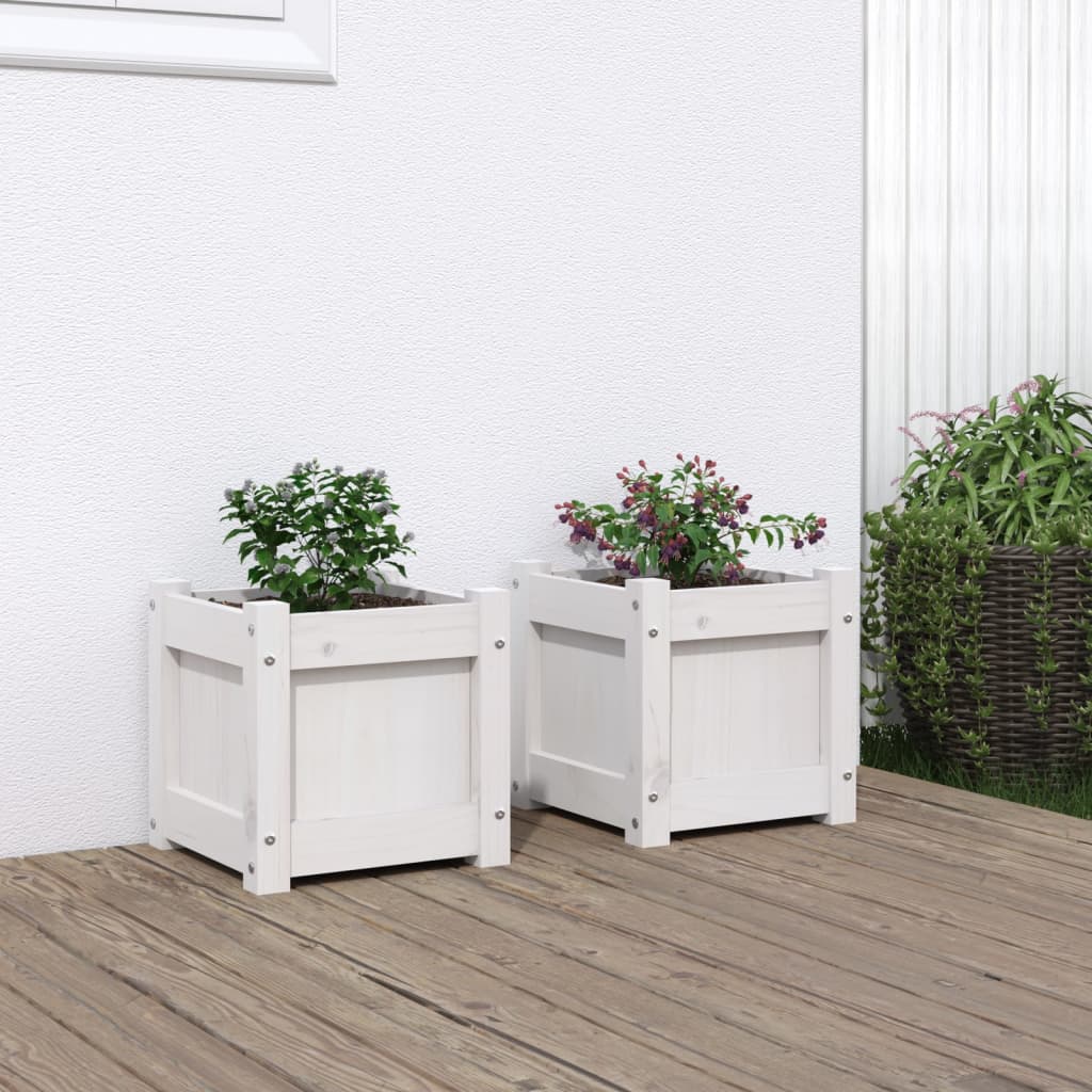 Jardineras De Exterior 2 Unidades Madera Impregnada De Pino