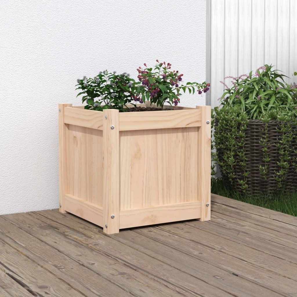 Jardineras De Exterior 2 Uds Madera Maciza De Pino Marrón Cera
