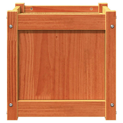 Jardineras De Exterior 2 Uds Madera Maciza De Pino Marrón Cera