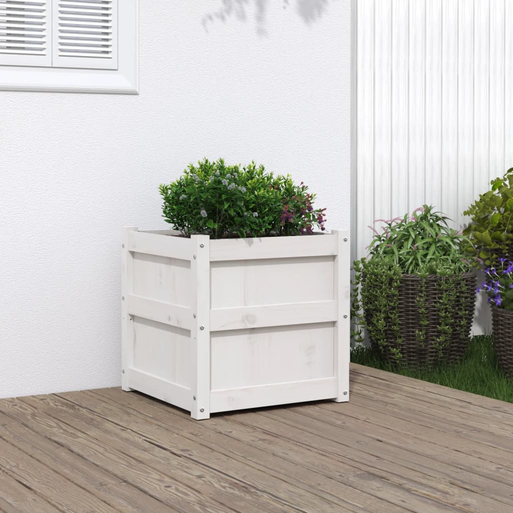 Jardineras De Exterior 2 Uds Madera Maciza De Pino Marrón Cera