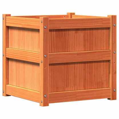 Jardineras De Exterior 2 Uds Madera Maciza De Pino Marrón Cera