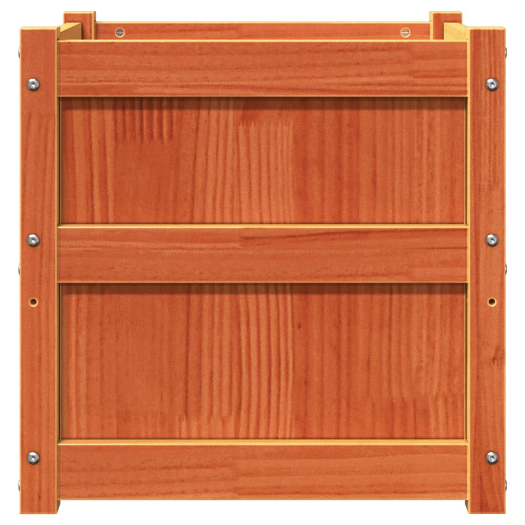 Jardineras De Exterior 2 Uds Madera Maciza De Pino Marrón Cera