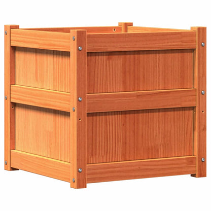 Jardineras De Exterior 2 Uds Madera Maciza De Pino Marrón Cera