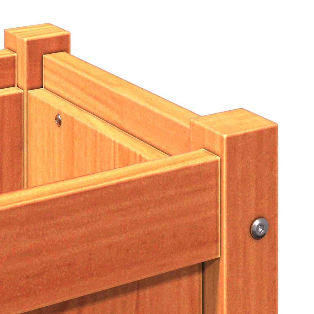 Jardineras De Exterior 2 Uds Madera Maciza De Pino Marrón Cera