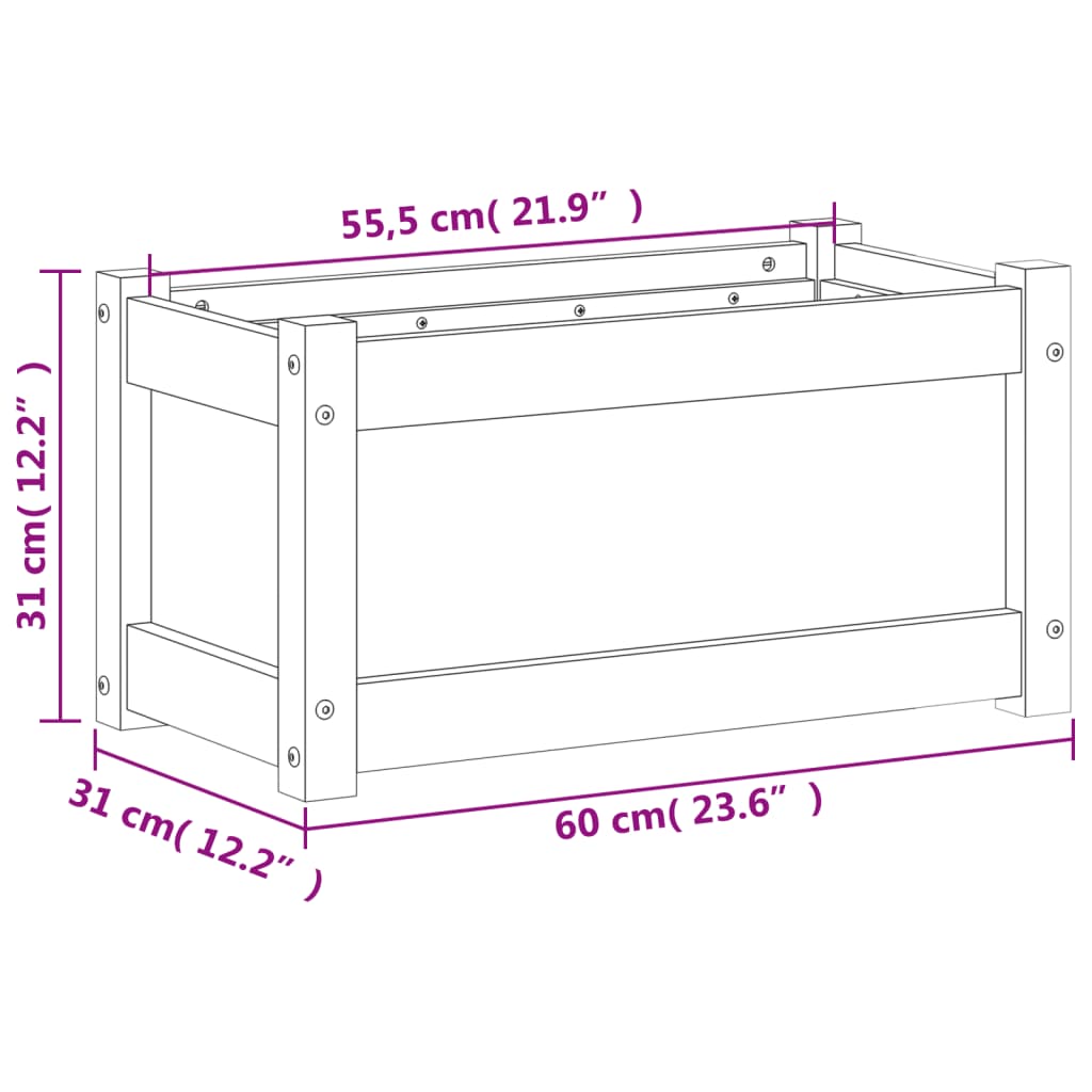Jardineras De Exterior 2 Uds Madera Maciza De Pino Cera
