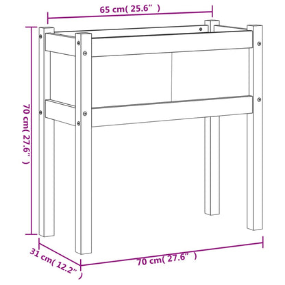 Jardineras Con Patas 2 Uds Madera Maciza De Pino Marrón Cera
