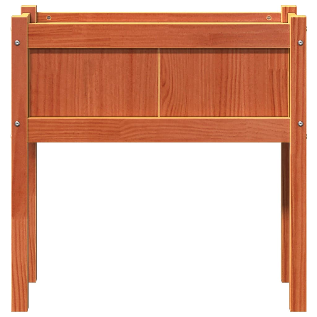 Jardineras Con Patas 2 Uds Madera Maciza De Pino Marrón Cera