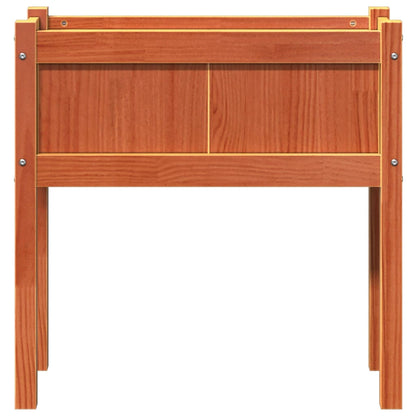 Jardineras Con Patas 2 Uds Madera Maciza De Pino Marrón Cera