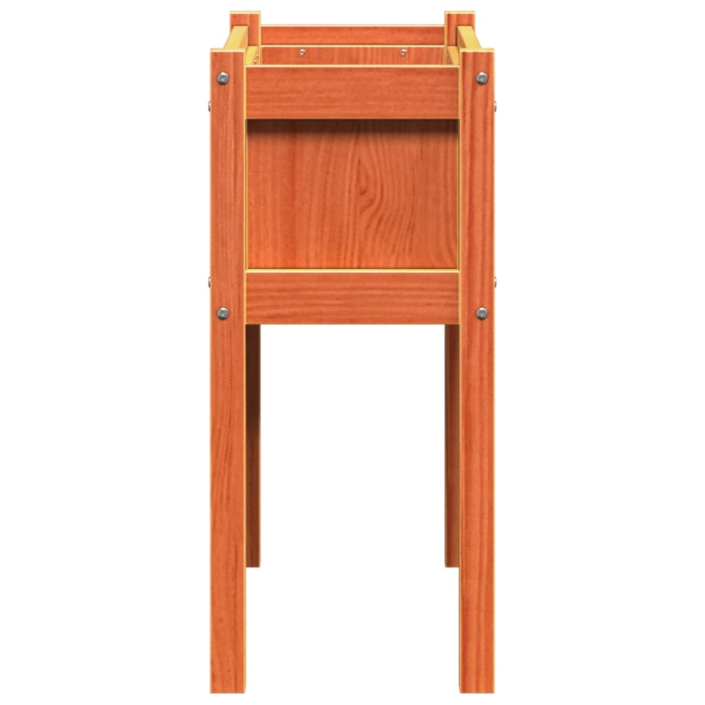 Jardineras Con Patas 2 Uds Madera Maciza De Pino Marrón Cera