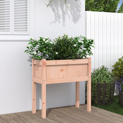Jardineras Con Patas 2 Uds Madera Maciza De Pino Marrón Cera