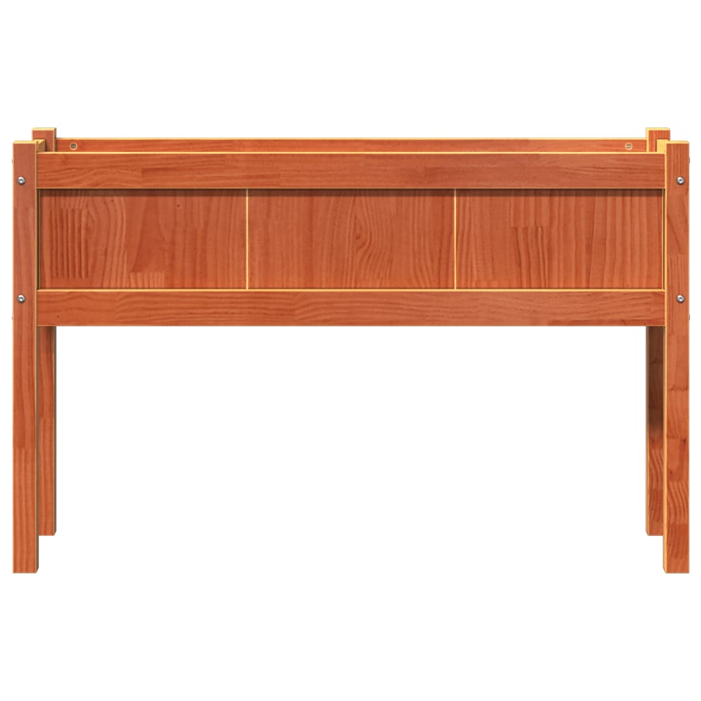 Jardineras Con Patas 2 Uds Madera Maciza De Pino Marrón Cera