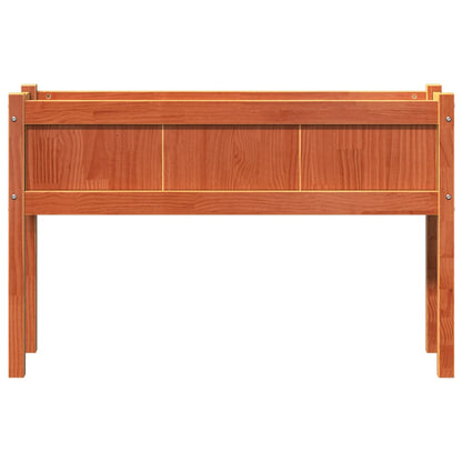 Jardineras Con Patas 2 Uds Madera Maciza De Pino Marrón Cera
