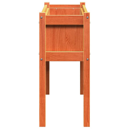 Jardineras Con Patas 2 Uds Madera Maciza De Pino Marrón Cera