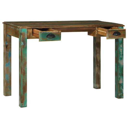 Escritorio Marrón 112 X 55 X 76 Cm Madera Sólida Recuperada
