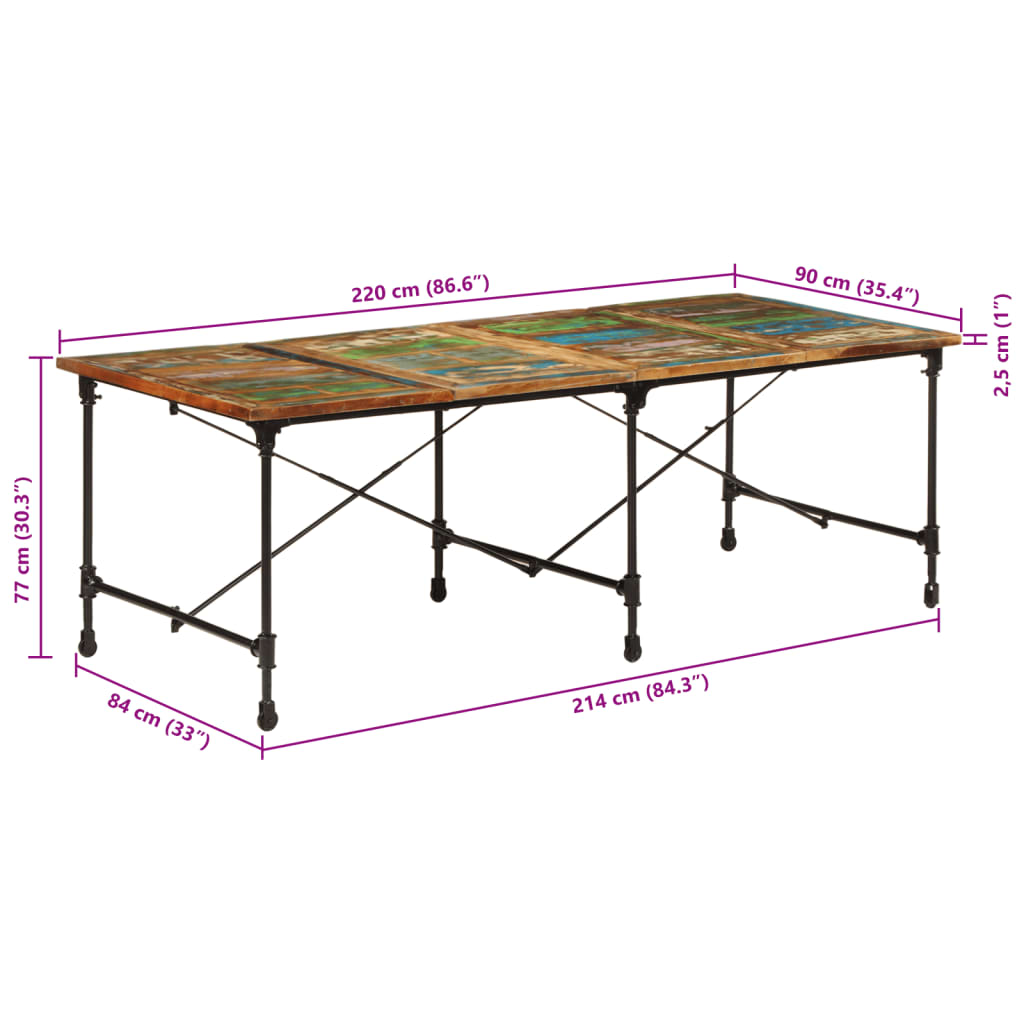 Mesa De Comedor Madera Maciza Reciclada
