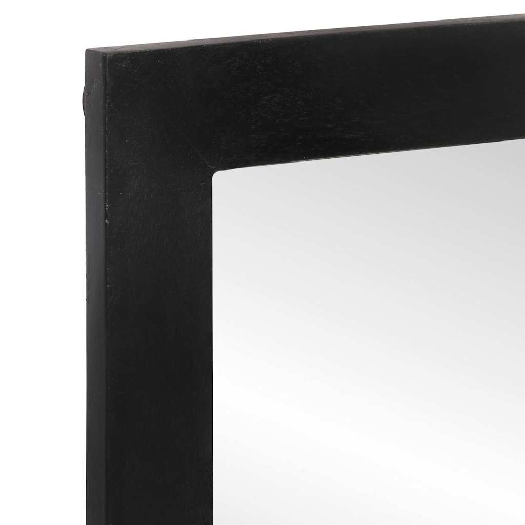 Espejo De Baño Madera Maciza De Mango Y Vidrio 55X1X60 Cm
