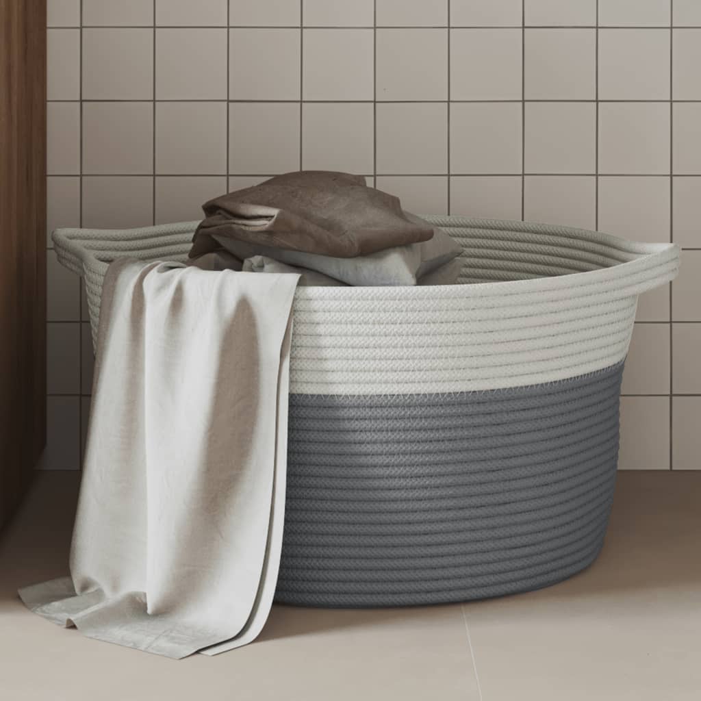 Cesta De Almacenaje Algodón Y Blanco Ø