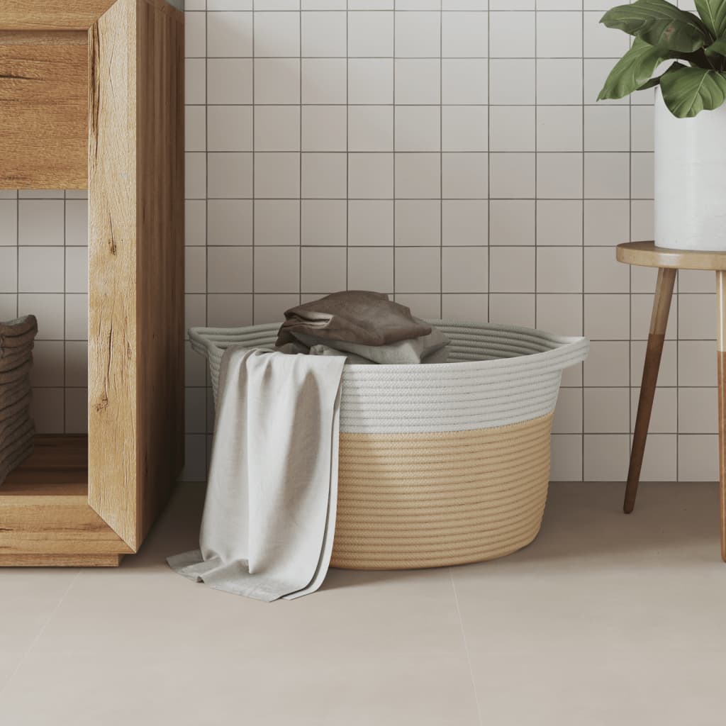 Cesta De Almacenaje Algodón Y Blanco Ø