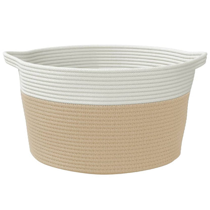 Cesta De Almacenaje Algodón Y Blanco Ø
