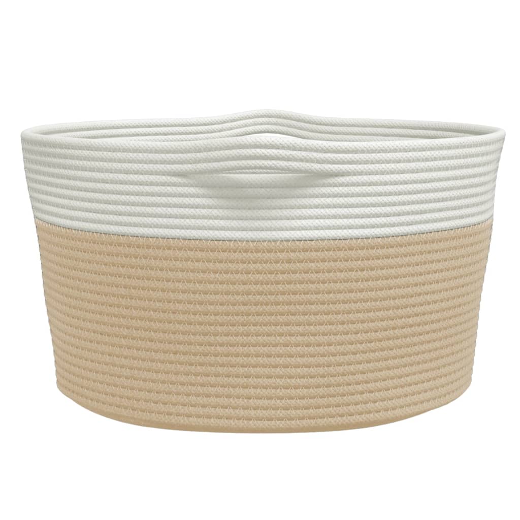 Cesta De Almacenaje Algodón Y Blanco Ø