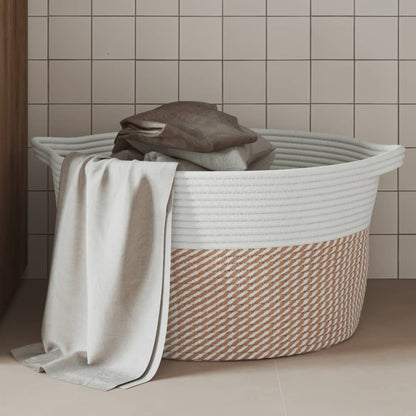 Cesta De Almacenaje Algodón Y Blanco Ø
