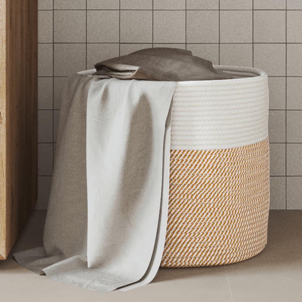 Cesta De Almacenaje Algodón Y Blanco Ø