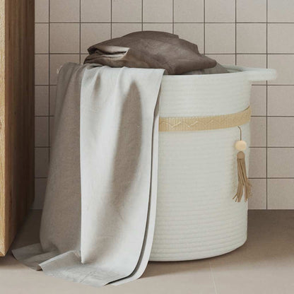 Cesta De Almacenaje Algodón Blanco Ø38X36 Cm