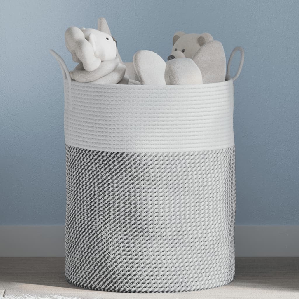 Cesta De Almacenaje Algodón Y Blanco Ø
