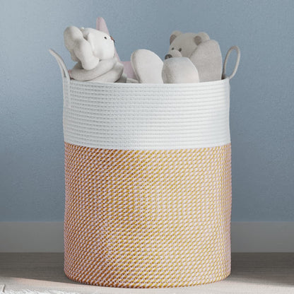 Cesta De Almacenaje Algodón Y Blanco Ø