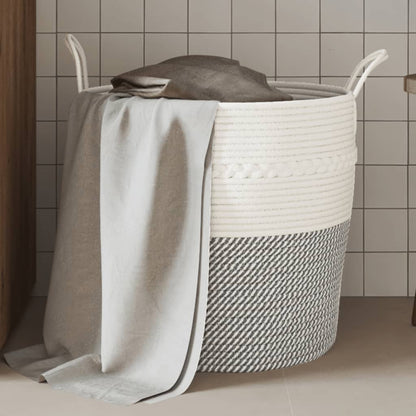 Cesta De Almacenaje Algodón Y Blanco Ø