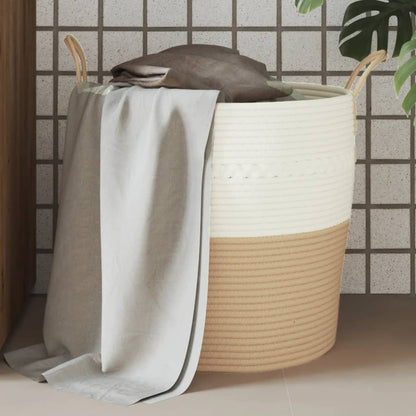 Cesta De Almacenaje Algodón Y Blanco Ø