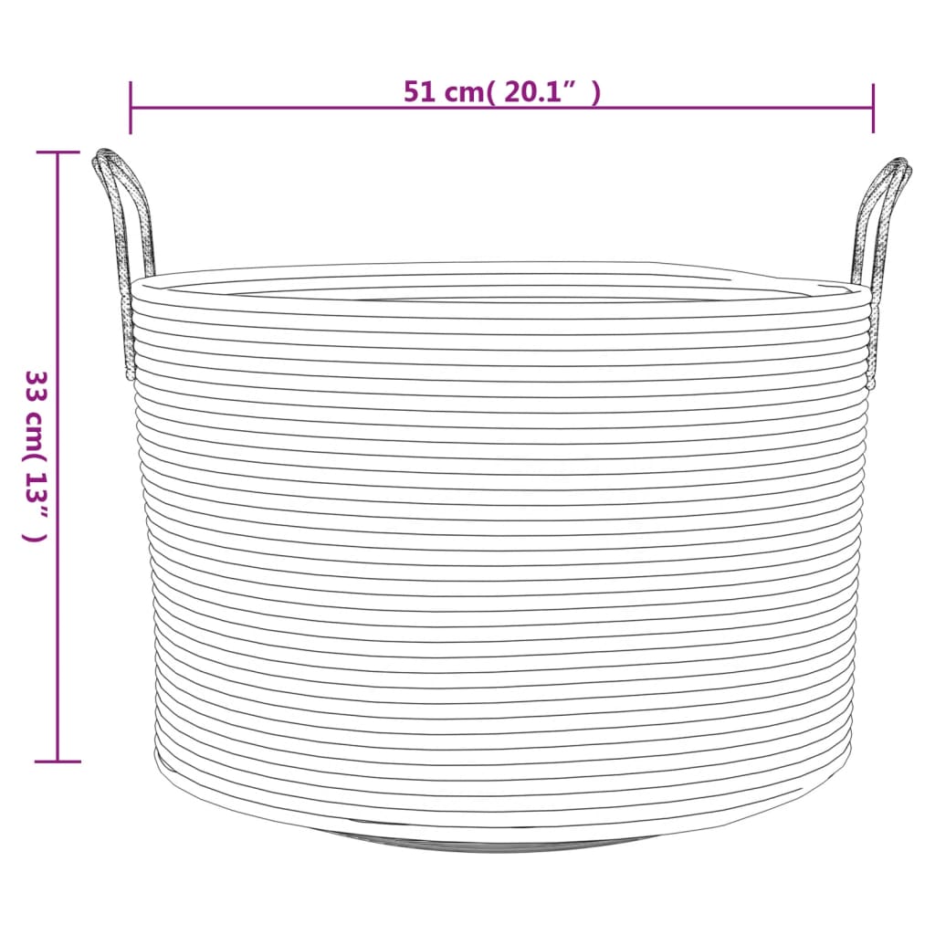 Cesta De Almacenaje Algodón Y Blanco Ø