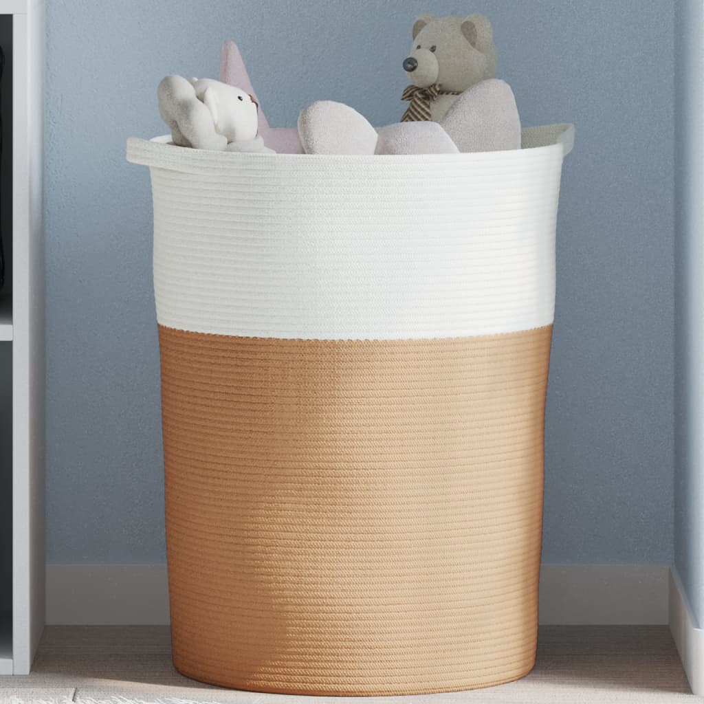 Cesta De Almacenaje Algodón Y Blanco Ø49X65 Cm