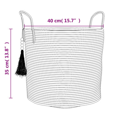 Cesta De Almacenaje Algodón Ø40X35 Cm