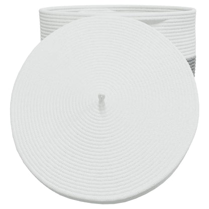 Cesta De Almacenaje Con Tapa Algodón Blanco Y Ø40X35 Cm