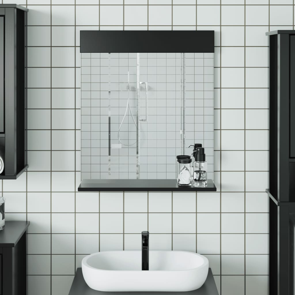 Espejo De Baño Con Estante Berg Madera Maciza 60X12X70Cm