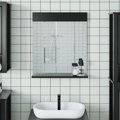 Espejo De Baño Con Estante Berg Madera Maciza 60X12X70Cm