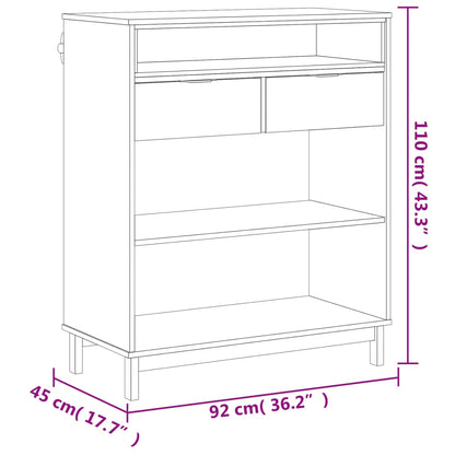 Mesa Alta De Bar Flam Madera Maciza De Pino 92X45X110 Cm