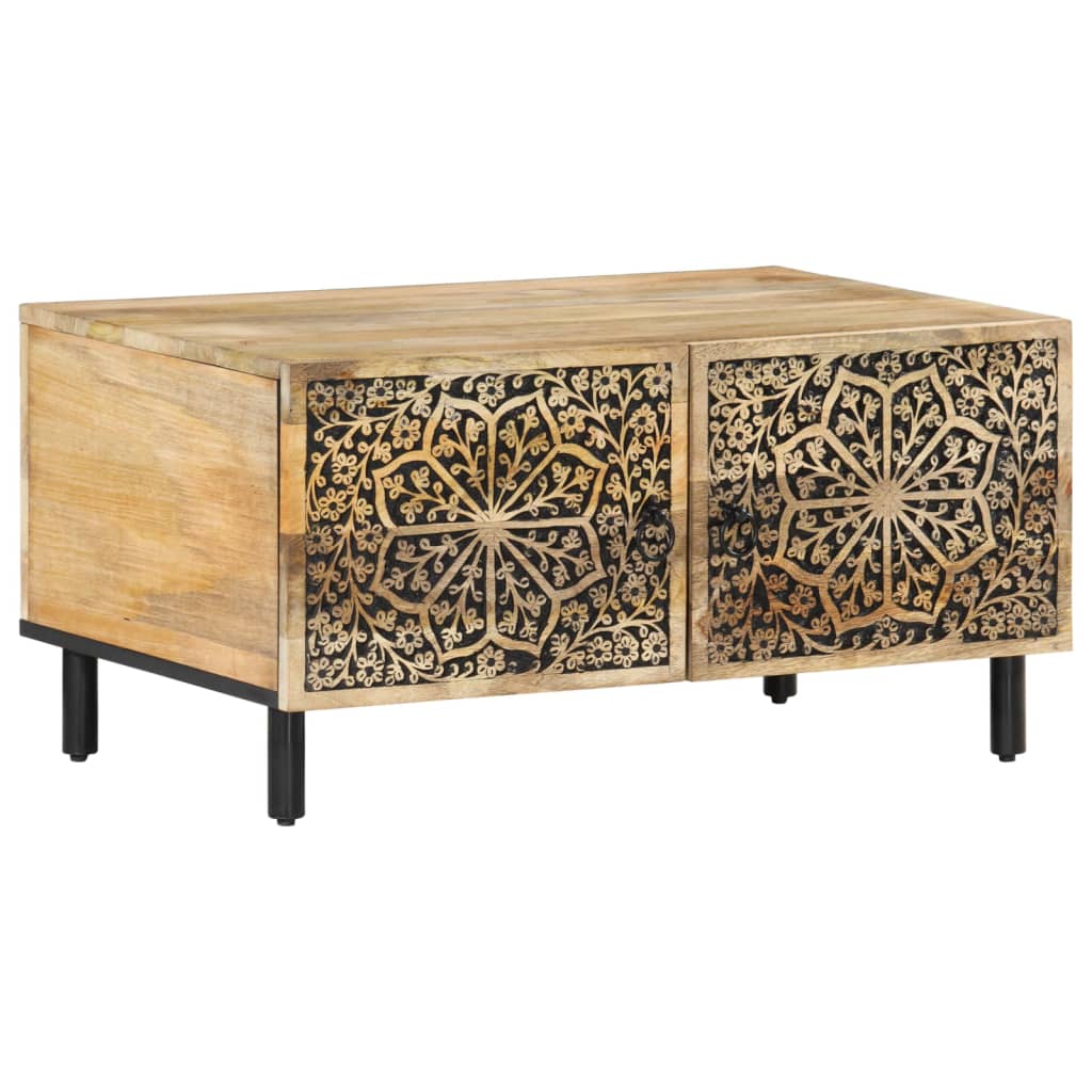 Mesa De Centro De Madera Maciza De Pino 80X50X40 Cm